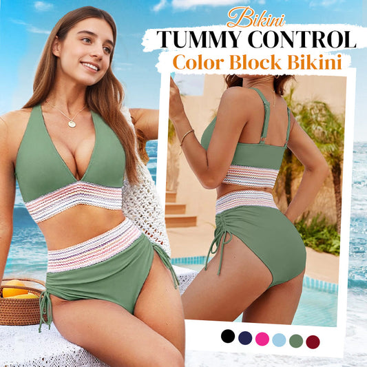 💜 LAST DAY PROMOTION - 50%OFF💜 💥50K+ SOLD!-👙High Waisted Tummy Control Color Block Bikini Sets