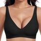 💜 LAST DAY PROMOTION - 50%OFF💜 💕Jelly Wireless Womens Comfortable Wireless Bras Push Up Bralettes Seamless Tshirts Bras Deep V Everyday Bras