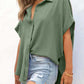 🔥2026 Summer Hot Sale 50% OFF💥Women's Tops Casual V Neck Button Down Shirts Solid Short Sleeve Blouses