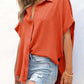 🔥2026 Summer Hot Sale 50% OFF💥Women's Tops Casual V Neck Button Down Shirts Solid Short Sleeve Blouses