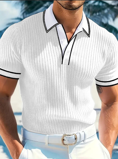💜 LAST DAY PROMOTION - 50%OFF💜🤍Summer Casual Short Sleeve Polo Shirt – Premium Knit, Contrast Tipping, Breathable🏌️