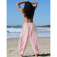 ⏰2026 Summer Hot Sale 50% OFF🌊✨Women's Wide Leg Gingham Striped Plaid Pants🏖️-Casual Barrel Loose Drawstring Pants with Pockets☀️