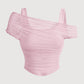 💜 LAST DAY PROMOTION - 50%OFF💜Women's Asymmetrical Ruched Mesh Top