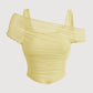💜 LAST DAY PROMOTION - 50%OFF💜Women's Asymmetrical Ruched Mesh Top