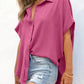 🔥2026 Summer Hot Sale 50% OFF💥Women's Tops Casual V Neck Button Down Shirts Solid Short Sleeve Blouses