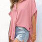 🔥2026 Summer Hot Sale 50% OFF💥Women's Tops Casual V Neck Button Down Shirts Solid Short Sleeve Blouses