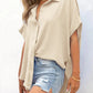 🔥2026 Summer Hot Sale 50% OFF💥Women's Tops Casual V Neck Button Down Shirts Solid Short Sleeve Blouses