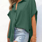 🔥2026 Summer Hot Sale 50% OFF💥Women's Tops Casual V Neck Button Down Shirts Solid Short Sleeve Blouses