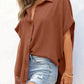 🔥2026 Summer Hot Sale 50% OFF💥Women's Tops Casual V Neck Button Down Shirts Solid Short Sleeve Blouses