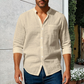 💜 LAST DAY PROMOTION - 50%OFF💜 Men's Linen Long Sleeve Stand Collar Shirt