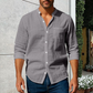 💜 LAST DAY PROMOTION - 50%OFF💜 Men's Linen Long Sleeve Stand Collar Shirt