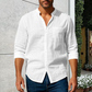 💜 LAST DAY PROMOTION - 50%OFF💜 Men's Linen Long Sleeve Stand Collar Shirt