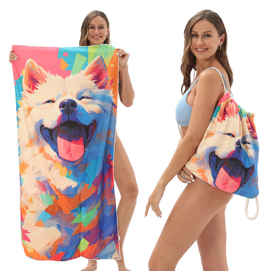 🏖️Summer Hot Sale ⚡50K+ SOLD!🌞🌊2-in-1 Printed Beach Towel Backpack