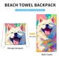 🏖️Summer Hot Sale ⚡50K+ SOLD!🌞🌊2-in-1 Printed Beach Towel Backpack