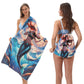 🏖️Summer Hot Sale ⚡50K+ SOLD!🌞🌊2-in-1 Printed Beach Towel Backpack