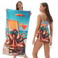 🏖️Summer Hot Sale ⚡50K+ SOLD!🌞🌊2-in-1 Printed Beach Towel Backpack