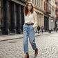 Women's High-Waisted Cropped Jeans