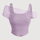 💜 LAST DAY PROMOTION - 50%OFF💜Women's Asymmetrical Ruched Mesh Top