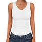 💜 LAST DAY PROMOTION - 50%OFF💜Women's V-Neck Ribbed Knit Tank Top