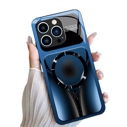 A magnetic tempered glass case designed exclusively for flagship phones—stylish and durable!