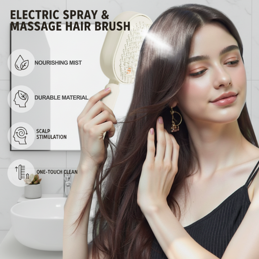 🌸 LIMITED TIME 50% OFF! ✨Electric Spray & Massage Hair Brush