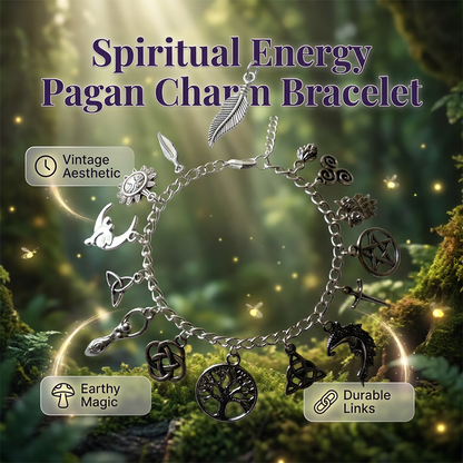 📿 LIMITED-TIME 50% OFF! ✨ Vintage Pagan Charm Bracelet – Spiritual Symbols, Antique Silver, Bohemian Style 🌙
