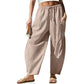 ⏰2026 Summer Hot Sale 50% OFF🌊✨Women's Wide Leg Gingham Striped Plaid Pants🏖️-Casual Barrel Loose Drawstring Pants with Pockets☀️