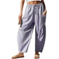 ⏰2026 Summer Hot Sale 50% OFF🌊✨Women's Wide Leg Gingham Striped Plaid Pants🏖️-Casual Barrel Loose Drawstring Pants with Pockets☀️