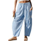 ⏰2026 Summer Hot Sale 50% OFF🌊✨Women's Wide Leg Gingham Striped Plaid Pants🏖️-Casual Barrel Loose Drawstring Pants with Pockets☀️