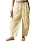 ⏰2026 Summer Hot Sale 50% OFF🌊✨Women's Wide Leg Gingham Striped Plaid Pants🏖️-Casual Barrel Loose Drawstring Pants with Pockets☀️
