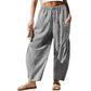 ⏰2026 Summer Hot Sale 50% OFF🌊✨Women's Wide Leg Gingham Striped Plaid Pants🏖️-Casual Barrel Loose Drawstring Pants with Pockets☀️