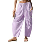 ⏰2026 Summer Hot Sale 50% OFF🌊✨Women's Wide Leg Gingham Striped Plaid Pants🏖️-Casual Barrel Loose Drawstring Pants with Pockets☀️