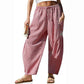 ⏰2026 Summer Hot Sale 50% OFF🌊✨Women's Wide Leg Gingham Striped Plaid Pants🏖️-Casual Barrel Loose Drawstring Pants with Pockets☀️
