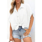 🔥2026 Summer Hot Sale 50% OFF💥Women's Tops Casual V Neck Button Down Shirts Solid Short Sleeve Blouses